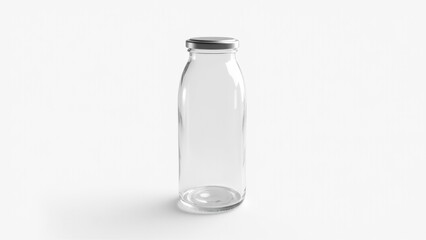 Empty Glass Bottle With Metal Lid