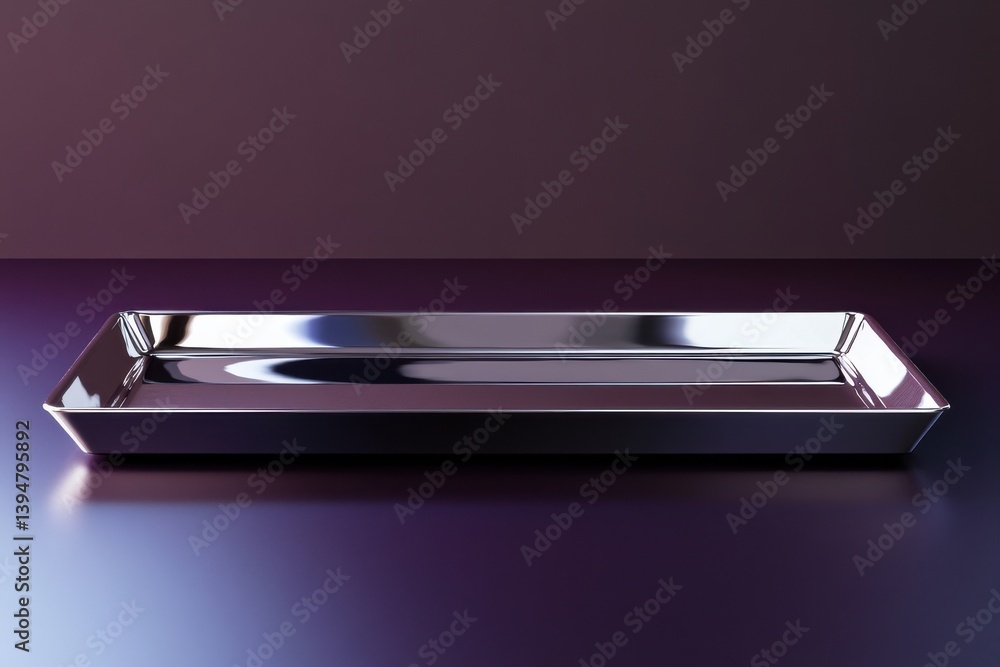 Aufkleber elegant silver tray on a simple backdrop showcasing modern design and craftsmanship
