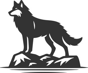 Silhouette of a wolf black vector animal