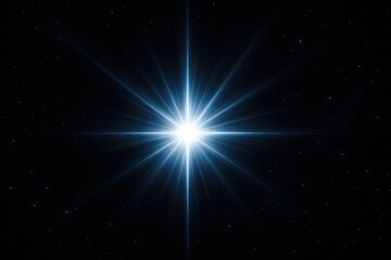 Radiant Cosmic Starburst Illuminates Darkness, Depicting Distant Galaxy, Cosmic Event, or Hope Breaking Through Isolation, with Clean Lines and Starfield