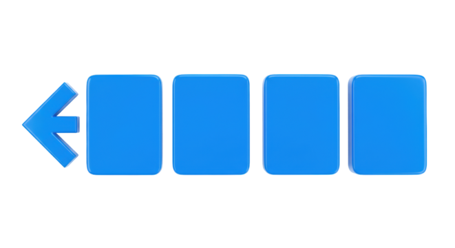 Isolated Blue Arrow with Squares