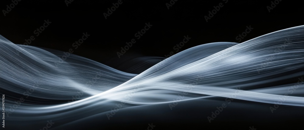 Poster ethereal light trails dance across a dark canvas creating a mesmerizing abstract design with smooth 