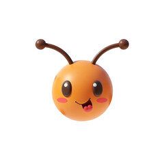 Fototapeta premium 3D Ant Head Only 3D Render Icon Design with Cute Cartoon Illustration Style Isolated