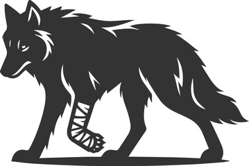 Silhouette of a wolf black vector animal
