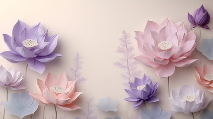 there are many paper flowers that are on the wall