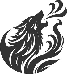 Silhouette of a wolf black vector animal