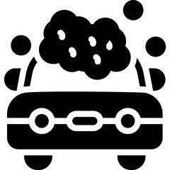 Soap suds surrounding a car Glyph Icon