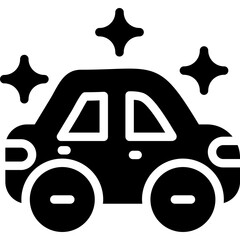 Car with an exterior detailer Glyph Icon