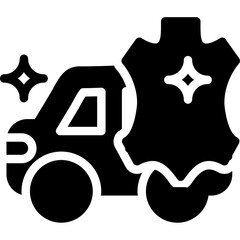 Car with a leather cleaner Glyph Icon