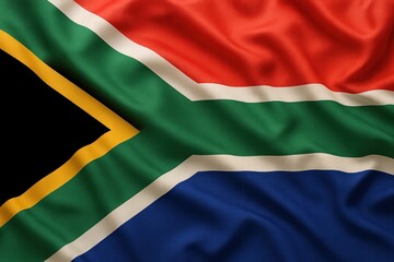 Obraz premium Vibrant South African flag waves.