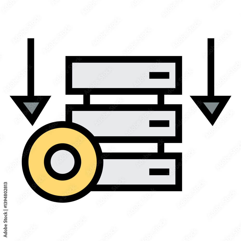 Poster storage device vector icon