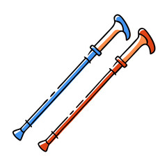 Hiking poles in bright colors for outdoor adventures  