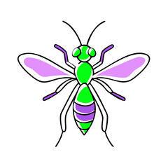 Fototapeta premium Colorful cartoon bee on a white background 