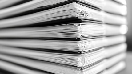 Stacked documents, reports, or files