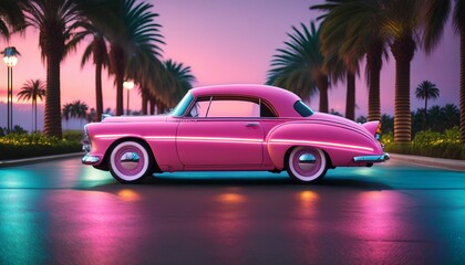 luxury car on the beach