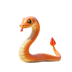 Fototapeta premium Full Body Snake 3D Render Icon Illustration with Cute Cartoon Style Isolated on Background