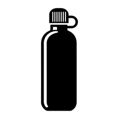 Minimalist Vector Icon Of A Water Flask In Pictogram Style Showcasing A Sleek Bottle Design Ideal For Hydration And Ecofriendly Drinkware Illustrations