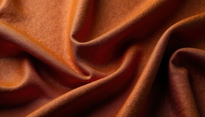 Deep brown linen handkerchief, rich drape and subtle folds , design, natural