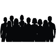 Diverse group vector silhouette collection