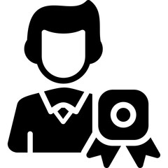 Business Medal Glyph Icon