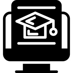 Virtual Classroom Glyph Icon