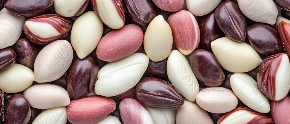 Poster captivating close up of assorted colorful peanuts creating an appetizing and visually appealing back