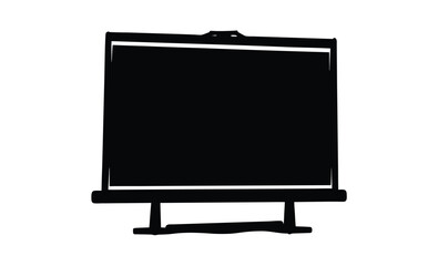 School blackboard icon flat silhouette, School blackboard silhouette icon vector illustration 