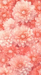 Obraz premium Delicate Dahlia Dream in Coral Hues A Floral Tapestry of Soft Petals and Gentle Light Capturing the Beauty of Nature in a Serene and Elegant Composition