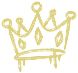 Graffiti Crown Gold Ink Hand Drawn Head Accessories in Street Style