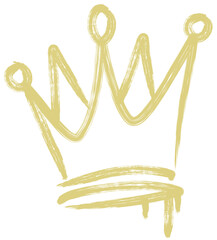 Graffiti Crown Gold Ink Hand Drawn Head Accessories in Street Style