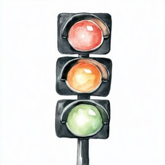 Traffic signal change event urban intersection digital art city environment aerial view safety awareness