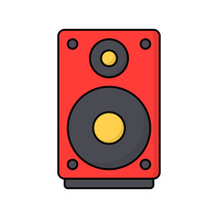 Speaker icon in lineal color style, suitable for music party themes, concerts, or entertainment visuals