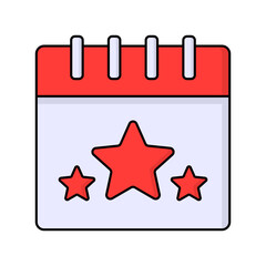 Event calendar icon in lineal color style, ideal for marking party dates, events, or special occasions
