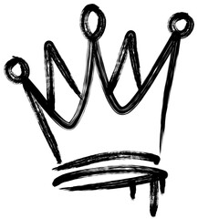 Graffiti Crown Black Ink Hand Drawn Head Accessories in Street Style