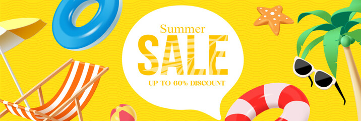 Colorful summer sale background vector illustration. yellow sale template design. Big sales special offer. End of season party background