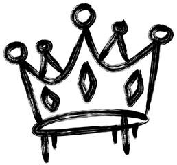 Graffiti Crown Black Ink Hand Drawn Head Accessories in Street Style