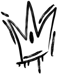 Graffiti Crown Black Ink Hand Drawn Head Accessories in Street Style