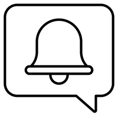 Fototapeta premium Notification Bell Filled Line Icon. Editable Stroke