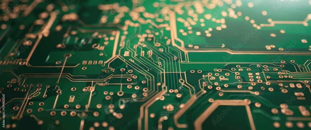 Poster detailed macro image of the underside of a circuit board