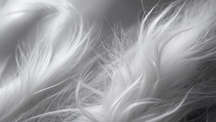 Obraz premium Detailed Macro Shot of White Goat Hair