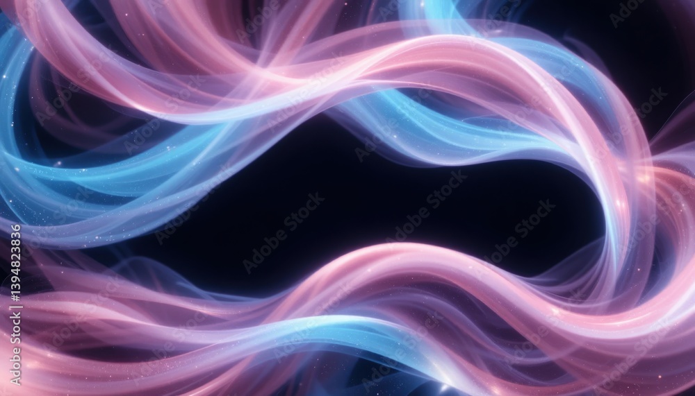 Poster dynamic flowing light waves abstract digital art high-resolution background colorful illumination mo