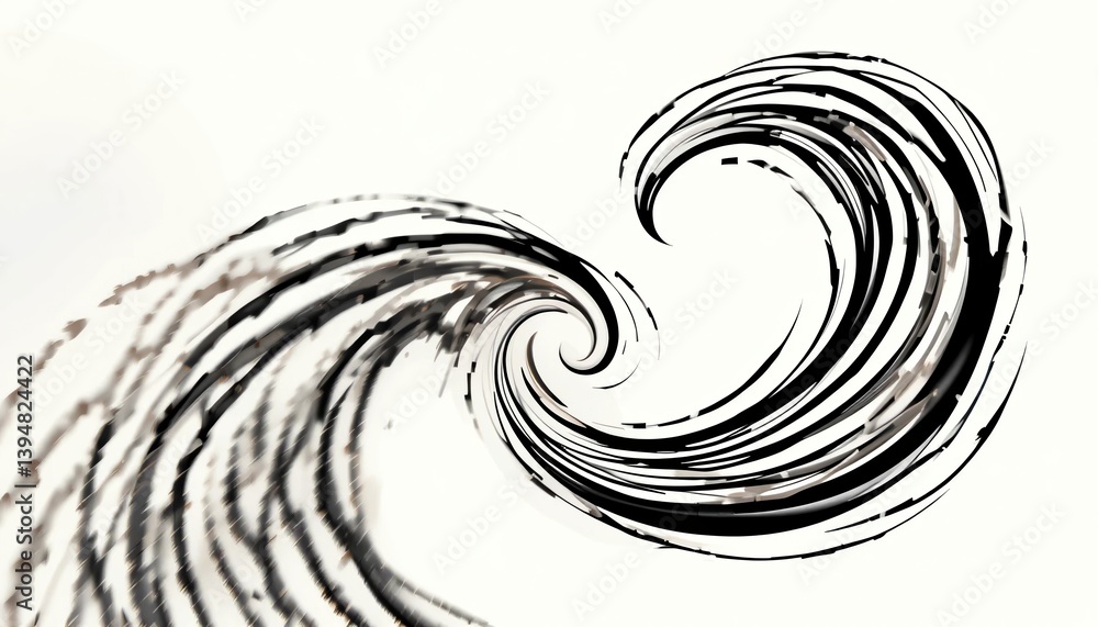 Poster dynamic waves colliding in abstract art coastal setting digital artwork minimalist environment aeria