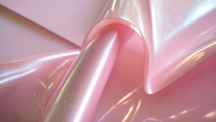 Glossy pink paper backdrop with a shimmering finish. Showcasing delicate gradients, sleek curves, and shiny highlights for a contemporary and sophisticated look.