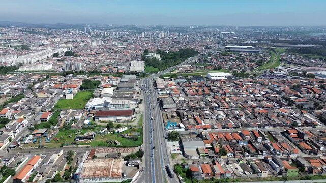 Aerial view of the municipality of Suzano in S&atilde;o Paulo, Brazil