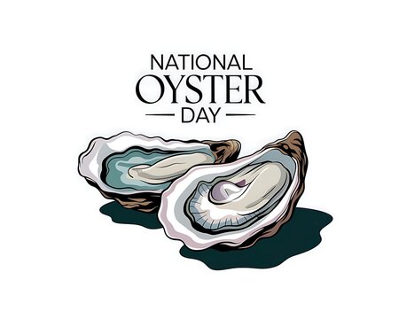 A delectable pair of oysters celebrating National Oyster Day with a hand-drawn illustration style. - Powered by Adobe