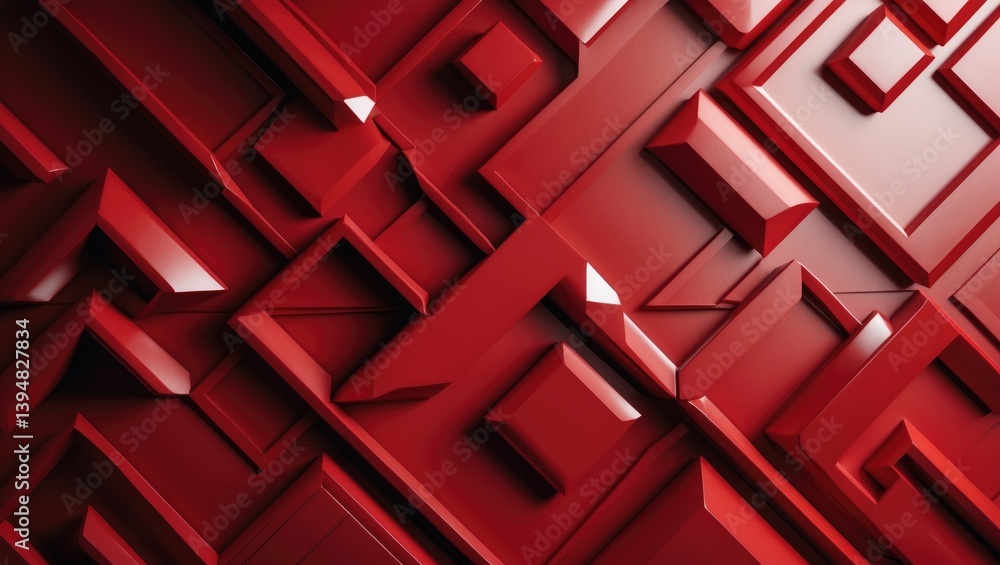 Poster abstract red textured background with geometric design