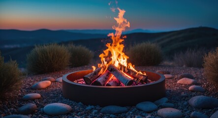 A stunning fire pit acts as an enchanting outdoor element created for heat and atmosphere. It usually features a round or square bowl, commonly crafted from stone.