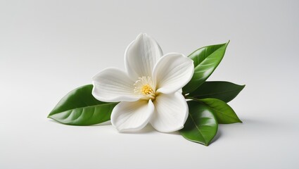 White surface featuring gardenia bloom
