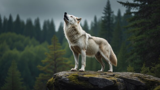 The forest echoing with the howl of a white wolf