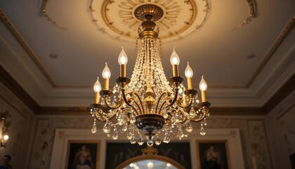 chandelier on the ceiling